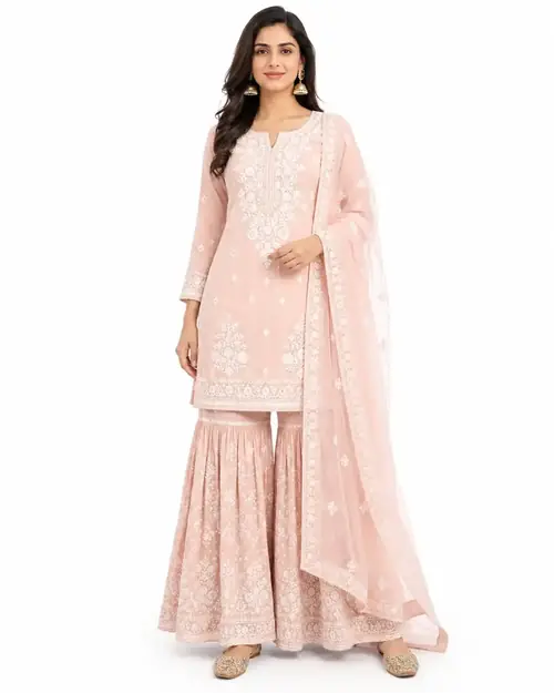 Chikankari sharara sets palazzo sets wholesale