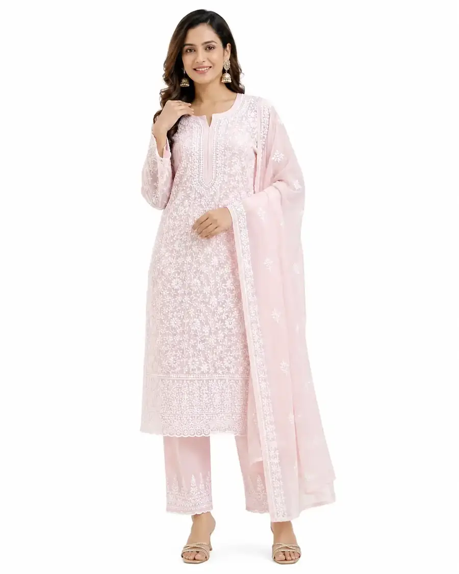 Chikankari suit sets wholesale manufacturer in Lucknow India