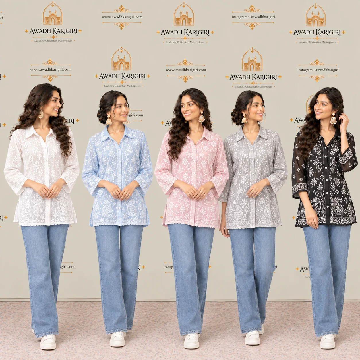 Hand Embroidery Chikankari Shirts Manufacturer India Lucknow Awadh Karigiri