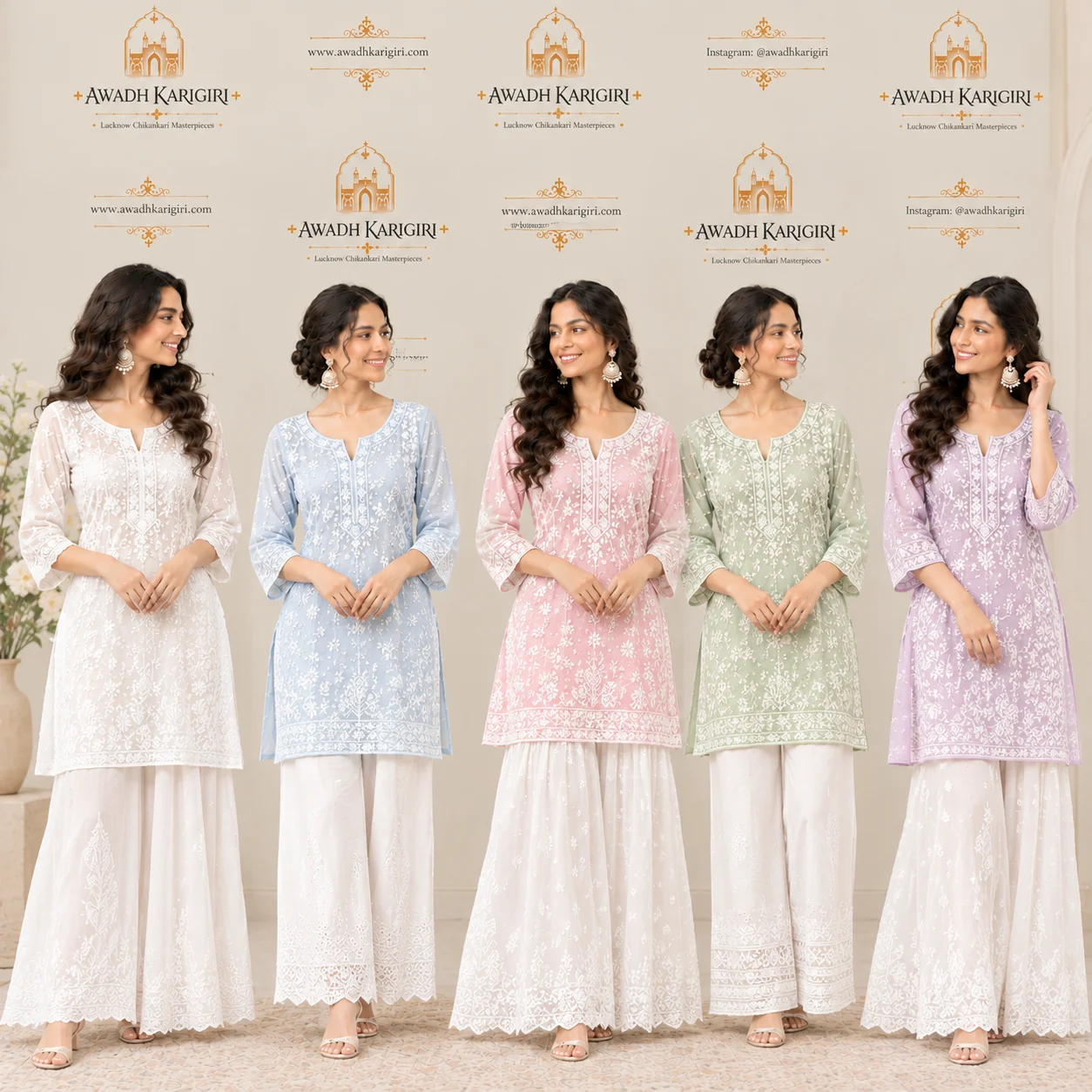 Hand Embroidery Chikankari Tops Manufacturer India Lucknow Awadh Karigiri