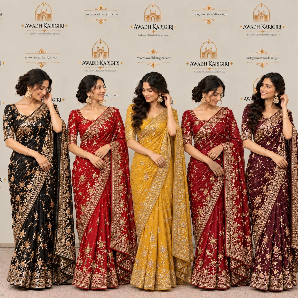 Hand Embroidery Dabka Work Saree Manufacturer India Lucknow Awadh Karigiri