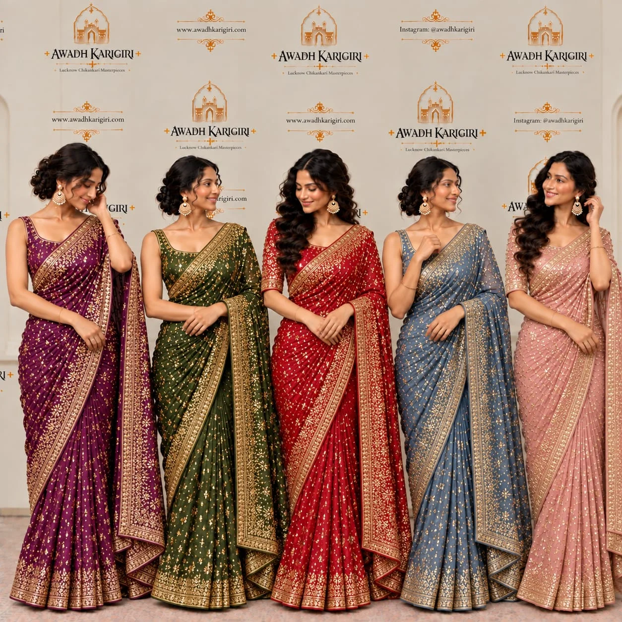 Hand Embroidery Kamdani Work Saree Manufacturer India Lucknow Awadh Karigiri