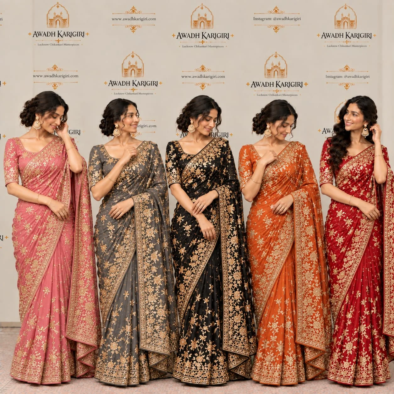 Hand Embroidery Sarees and Drapes Manufacturer India Lucknow Awadh Karigiri