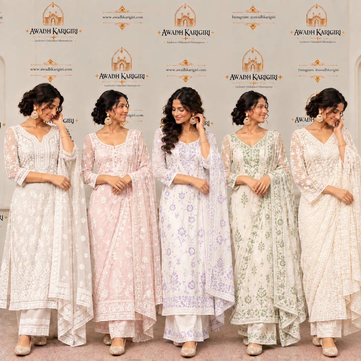 Hand Embroidery Chikankari Salwar Suit Manufacturer India Lucknow Awadh Karigiri