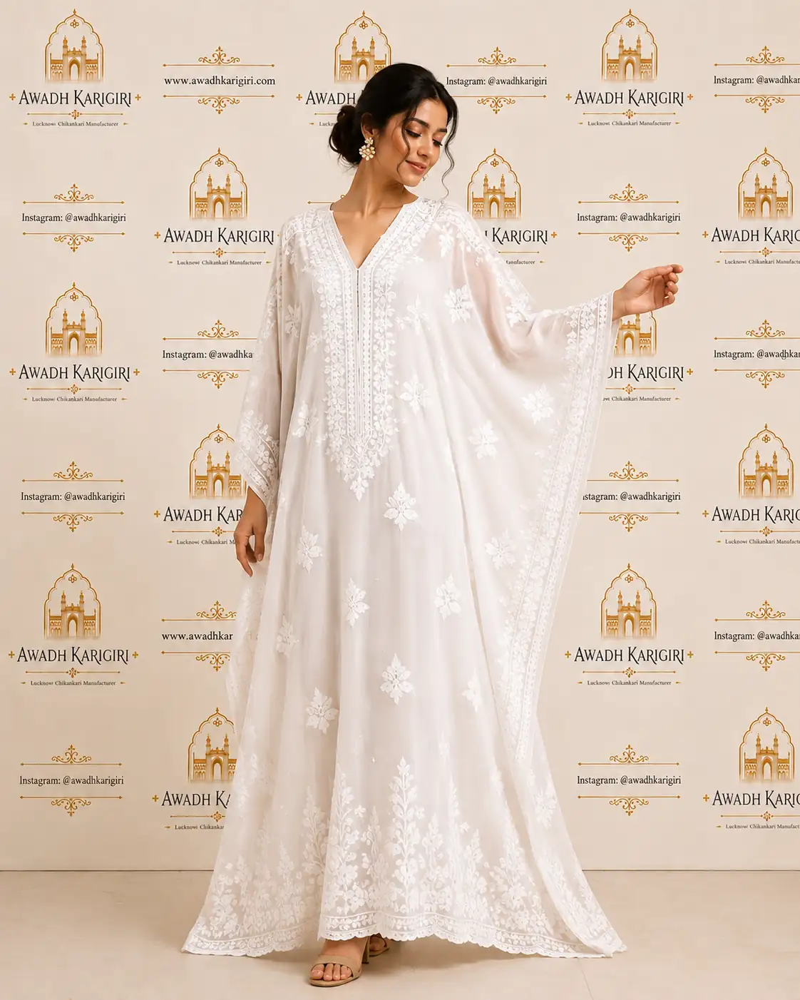 Resort Chikankari Kaftan 1