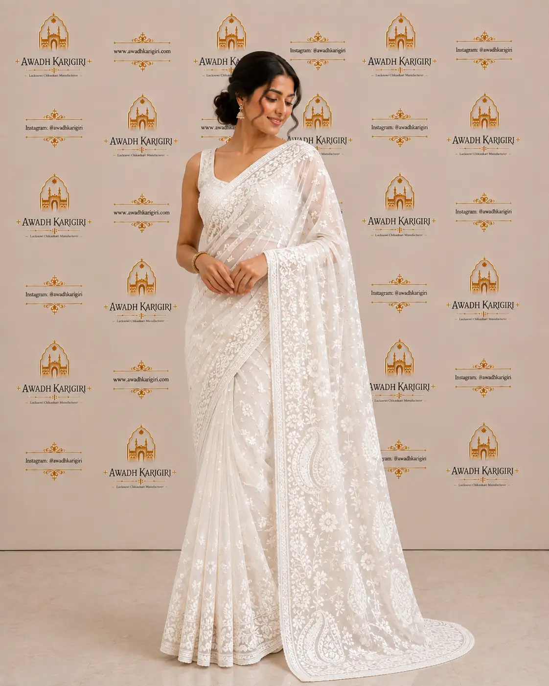 Heirloom Chikankari Saree 1