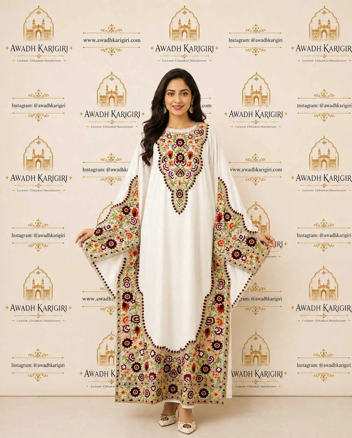 Multicolour Embroidered Kaftan